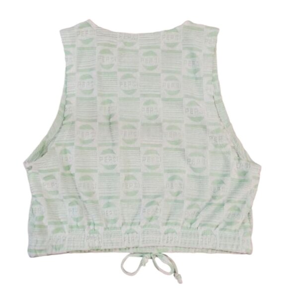 Forever 21 Pepsi Collaboration Mint Green Sleeveless Crop Top Sizes Medium - Picture 4 of 8